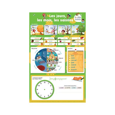 Les jours, les mois, les saisons : avec une zone effaçable pour s'entraîner