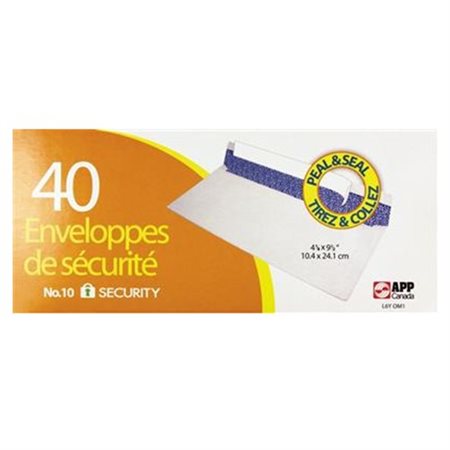 White Security Envelope #10 - Package of 40