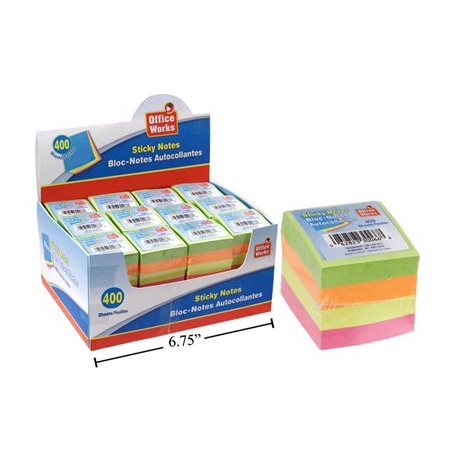 Feuillets autocollants - 4 couleurs 1.5" x 1.5"