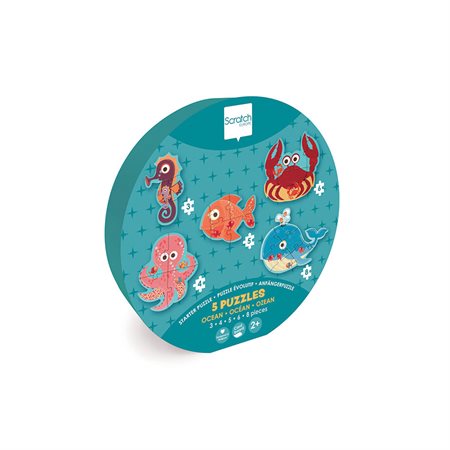 Scratch - Casse-tête Évolutifs Océan 3-4-5-6-8 pièces