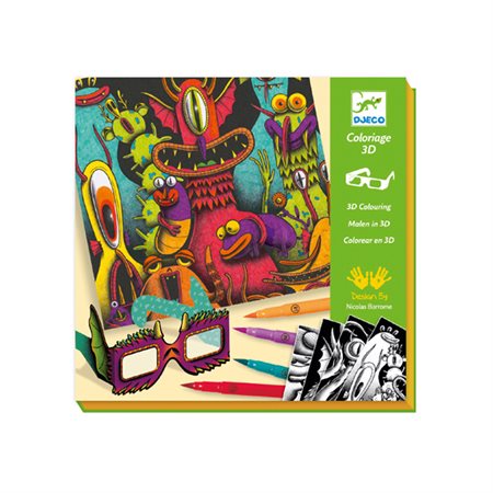 Coloriage 3D - Feutres pinceaux - Funny Freaks 3D