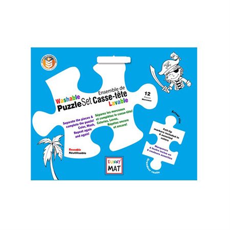 Funny Mat - 12 pc washable coloring puzzle set, pirates