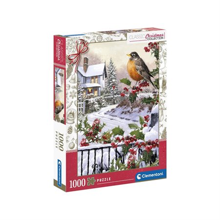 1000 piece puzzle - The robin and holly bush