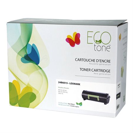 Cartouche de toner laser remise à neuf Lexmark 24B6015 Noir